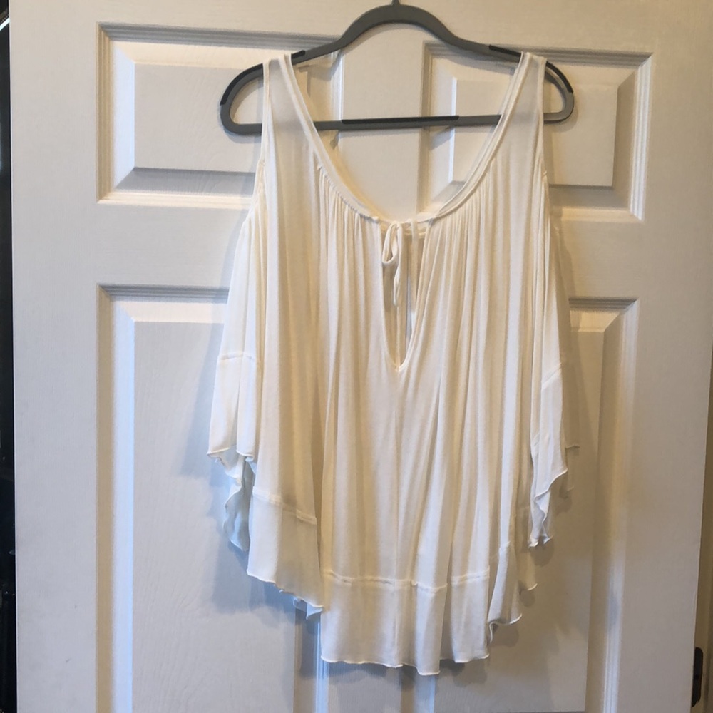 Free People Loose Fitting, Flowing Cold Shoulder Top - Picture 3 of 11